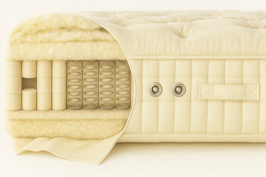 100% Organic Wool & Suvin Gold Organic Cotton 2000 Pocket Spring Hand Tufted Mattress